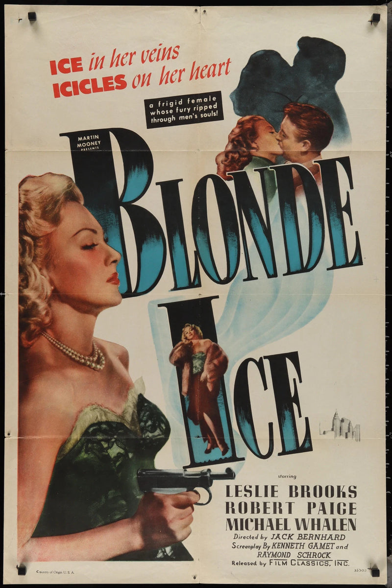 Blonde Ice (1948) Original One Sheet Movie Poster 27x41 Leslie Brooks