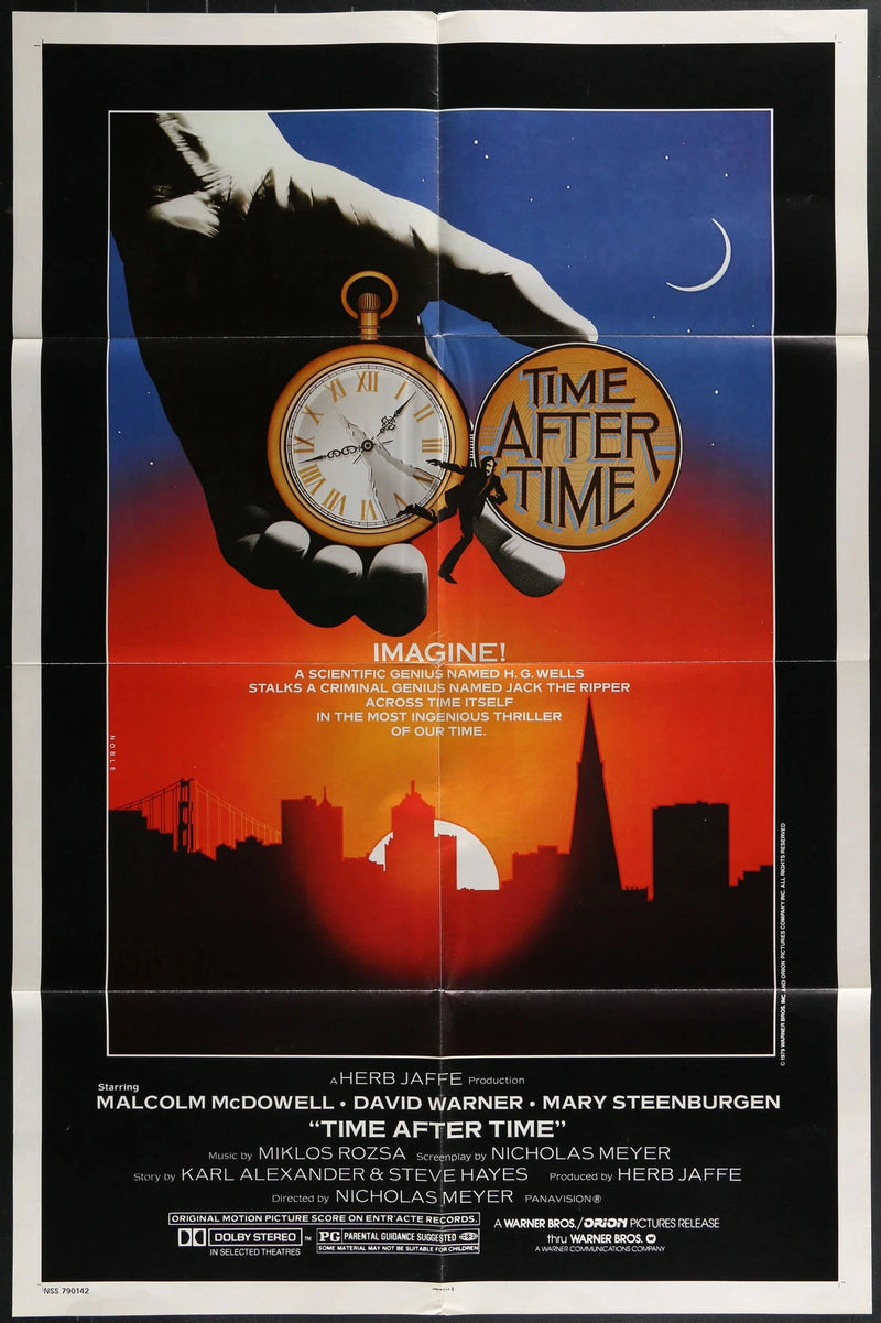 Time After Time (1979) Original One Sheet Movie Poster 27x41 Malcolm McDowell