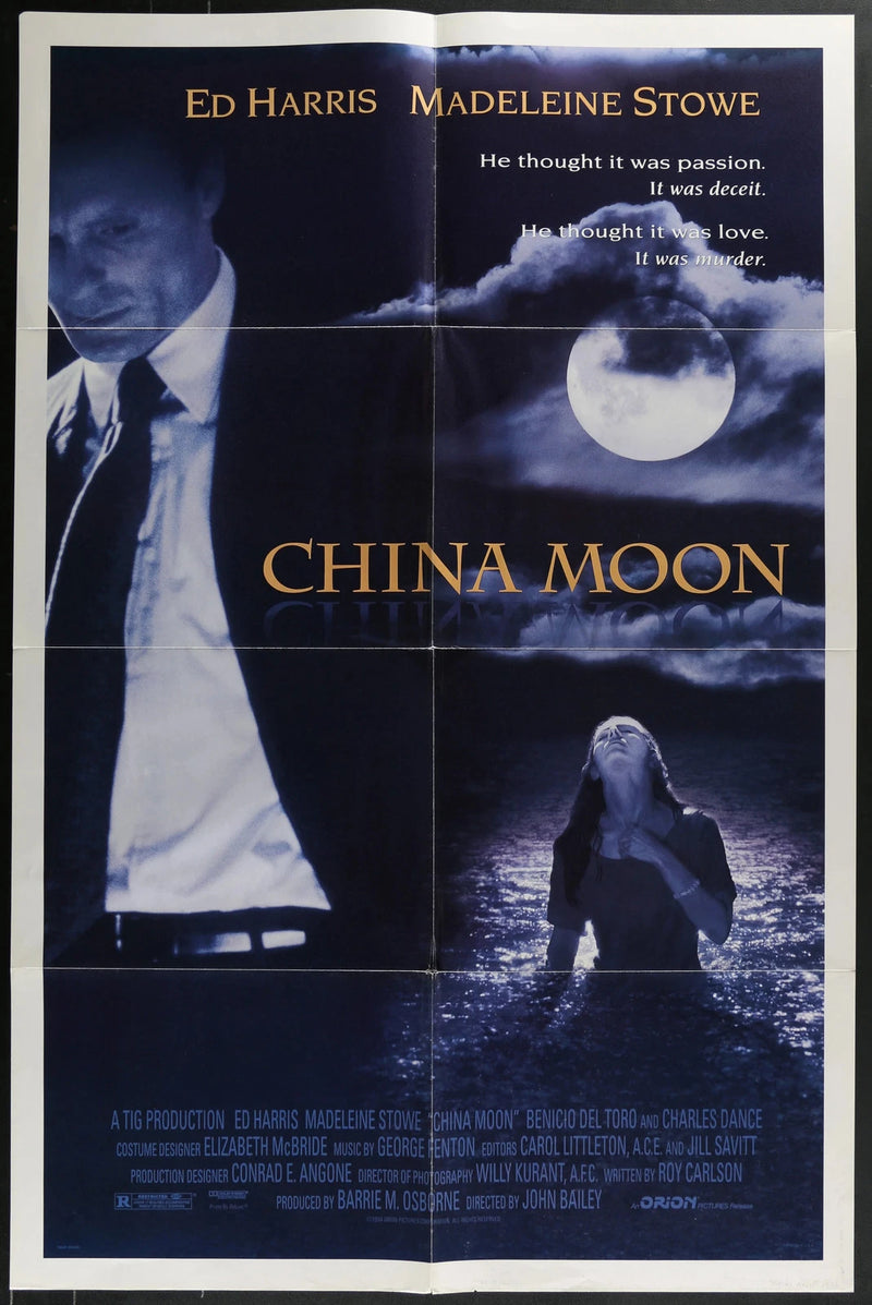 China Moon 1994 Original Movie Poster 27x41 Ed Harris Madeleine Stowe Thriller