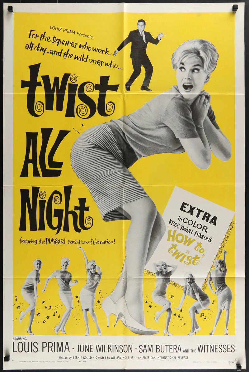 Twist All Night (1962) Original One Sheet Poster 27x41 Louis Prima