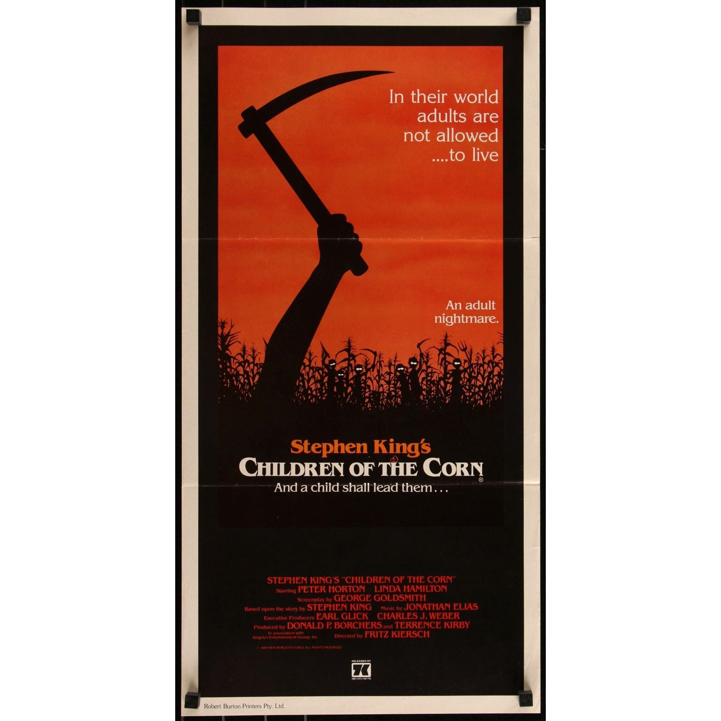 CHILDREN OF THE CORN Original Theatrical Folded Movie Poster 13 1/4" x 26"