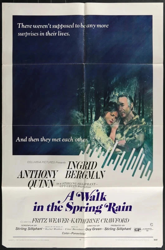 A Walk in the Spring Rain (1970) Original Movie Poster 27x41 Ingrid Bergman Film