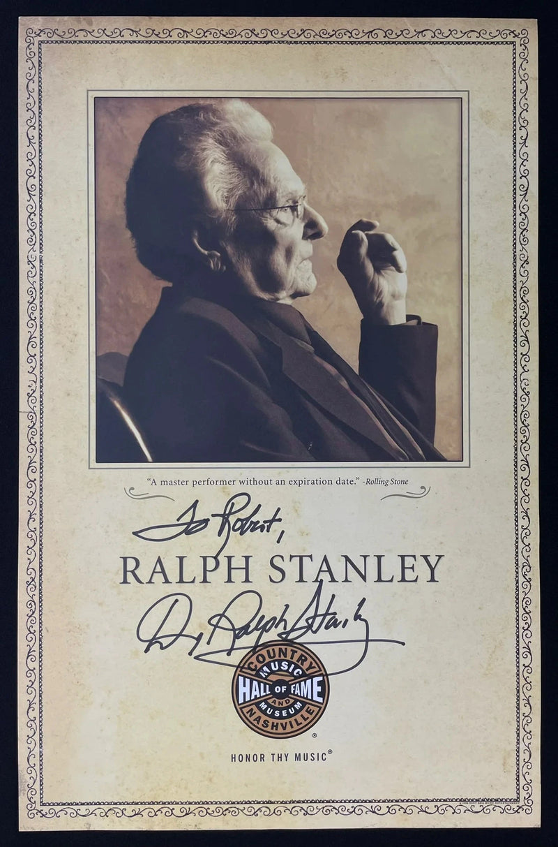 Ralph Stanley 2008 Country Music Hall of Fame Signed Poster Nashville 11x17 Rare
