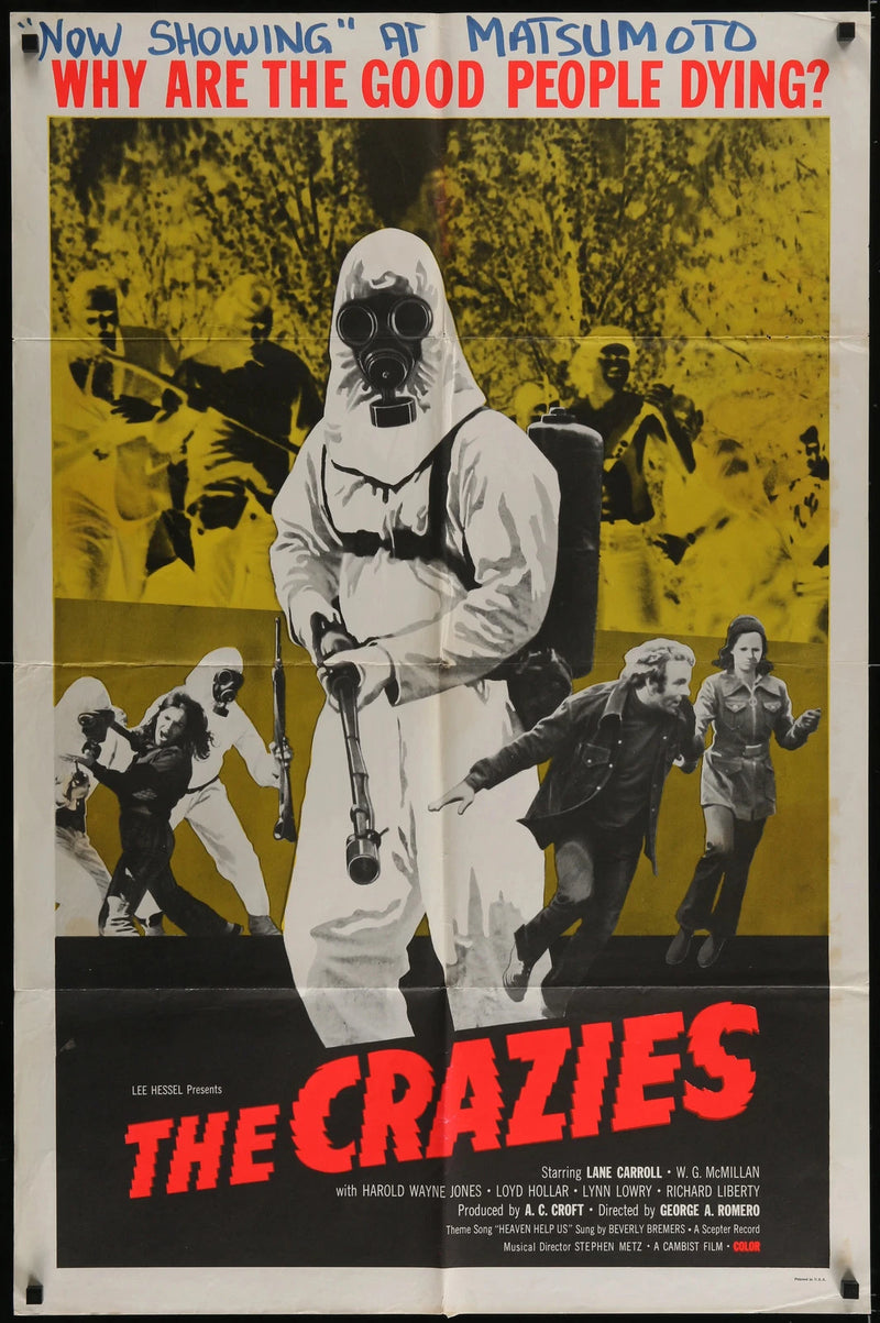 The Crazies 1973 Original 1 Sheet Poster 27x41 George Romero Gas Mask Horror