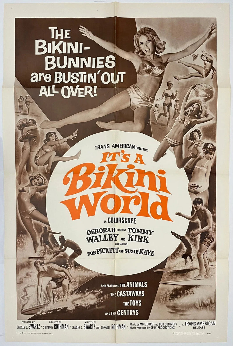 It's a Bikini World 1967 27x41 Folded USA One Sheet Movie Poster Deborah Walley
