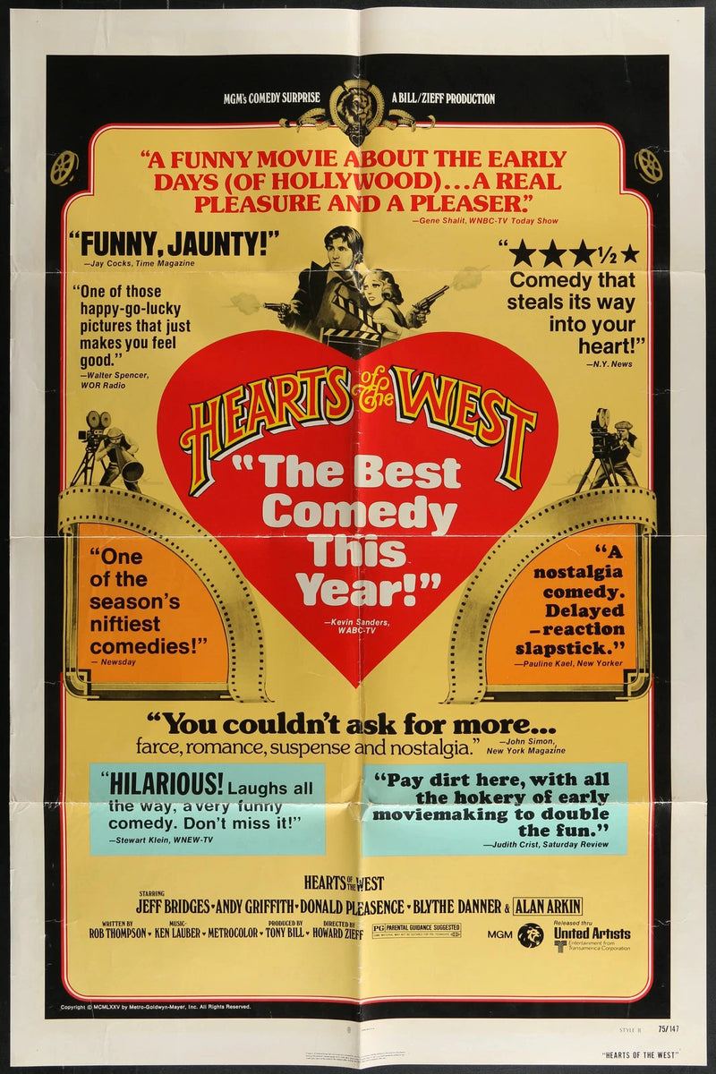 Hearts of the West (1975) Original Movie Poster One Sheet 27x41 Jeff Bridges MGM