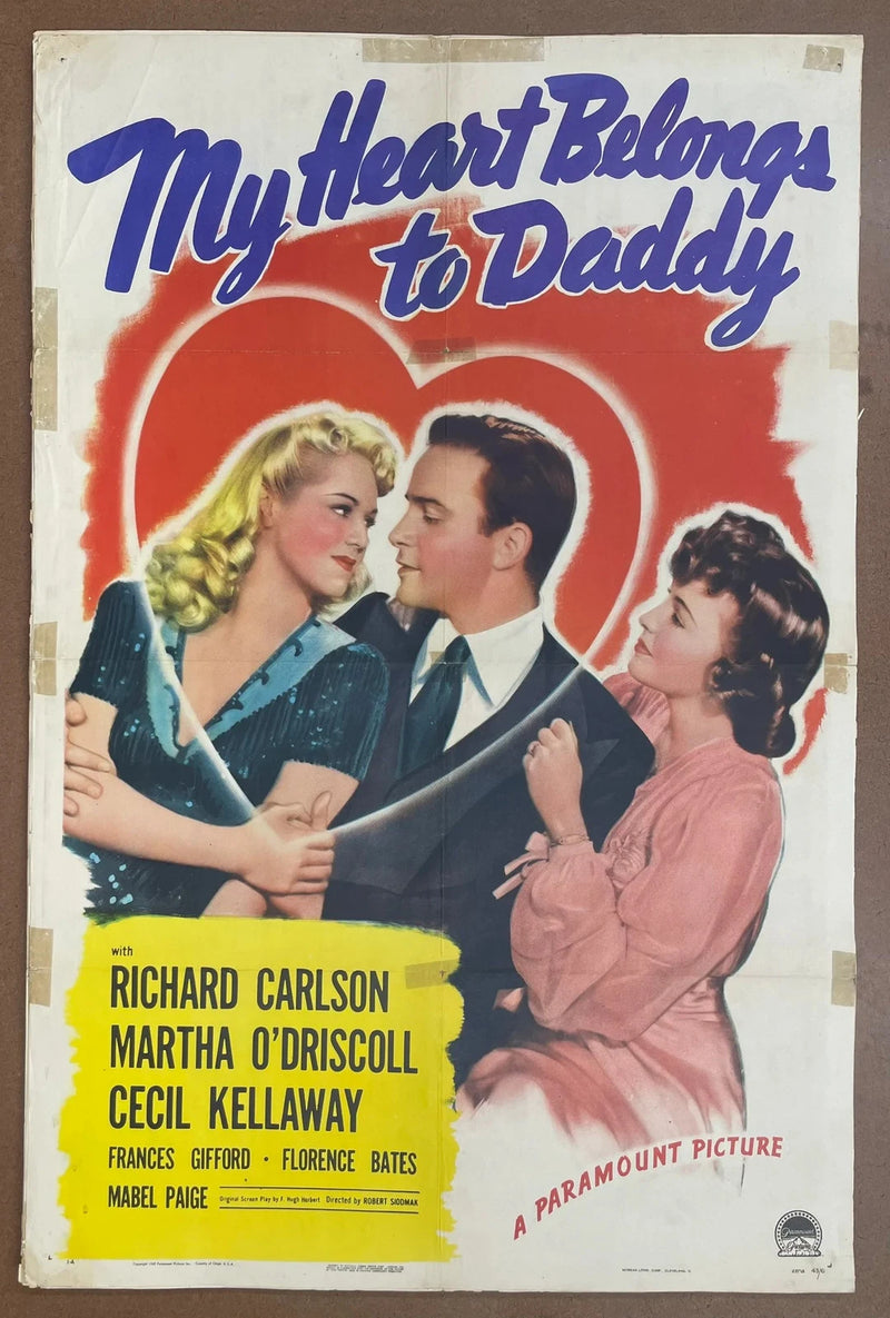 My Heart Belongs to Daddy 1942 Original US One Sheet Movie Poster