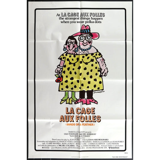La Cage aux Folles (1978) Original Movie Poster Folded 27x41
