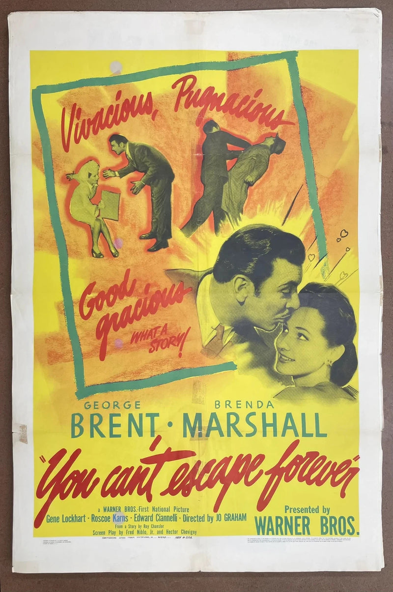 You Can't Escape Forever (1942) 27x41 One Sheet Movie Poster George Brent 1940s