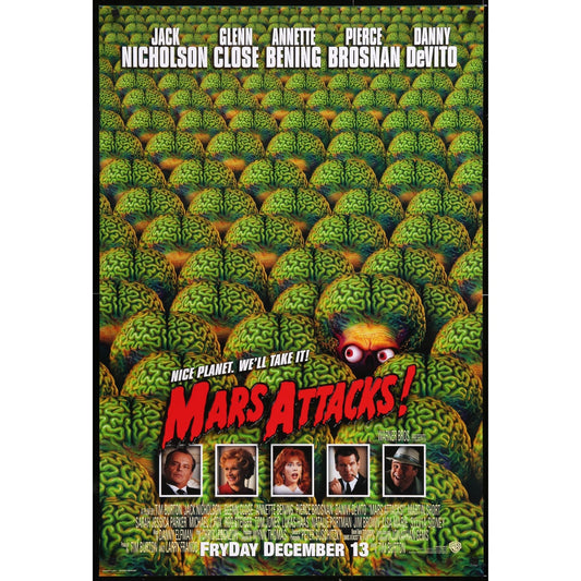 MARS ATTACKS! Original Theatrical Unfolded Movie Poster 27" x 40 1/4"