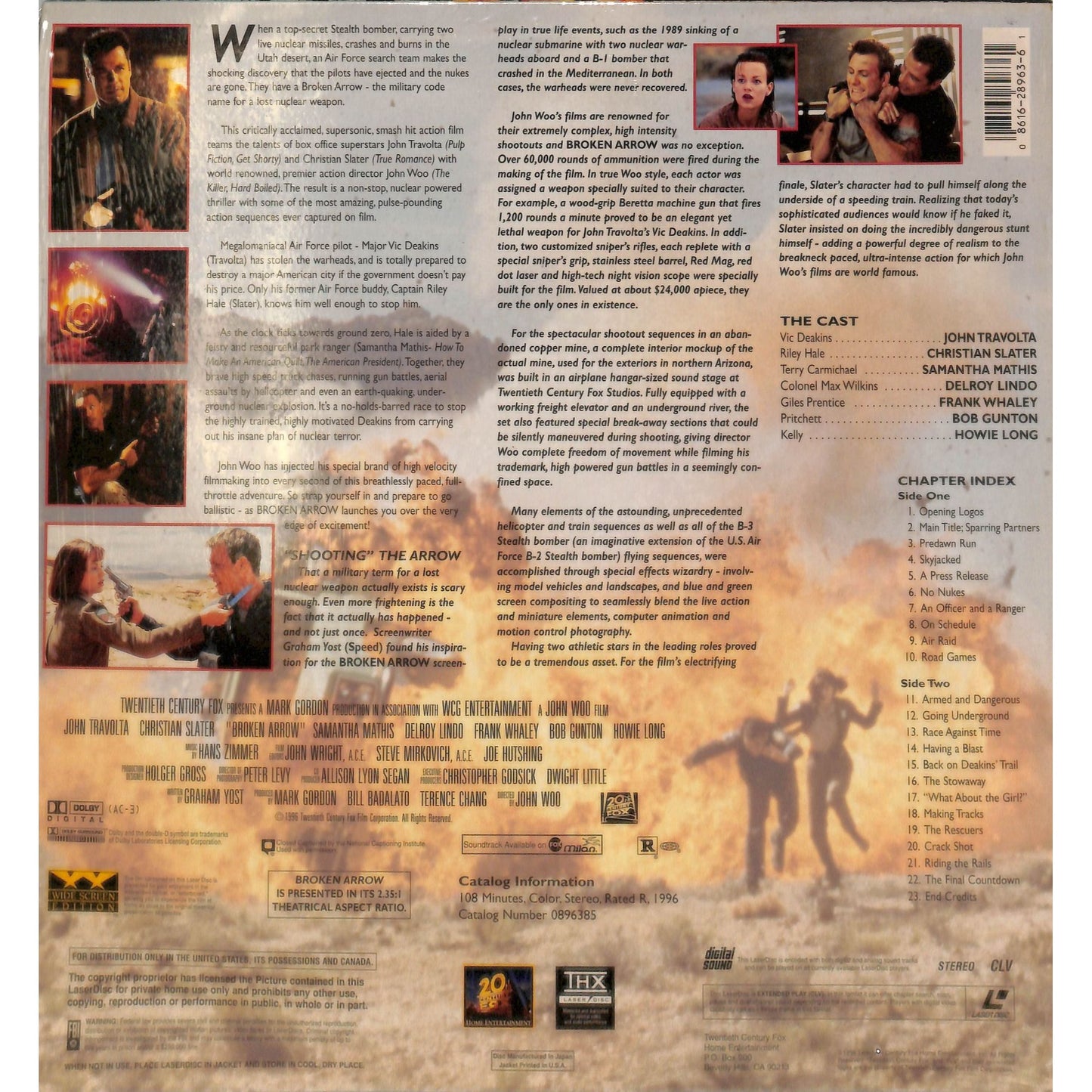 Broken Arrow (1996) Laserdisc Video