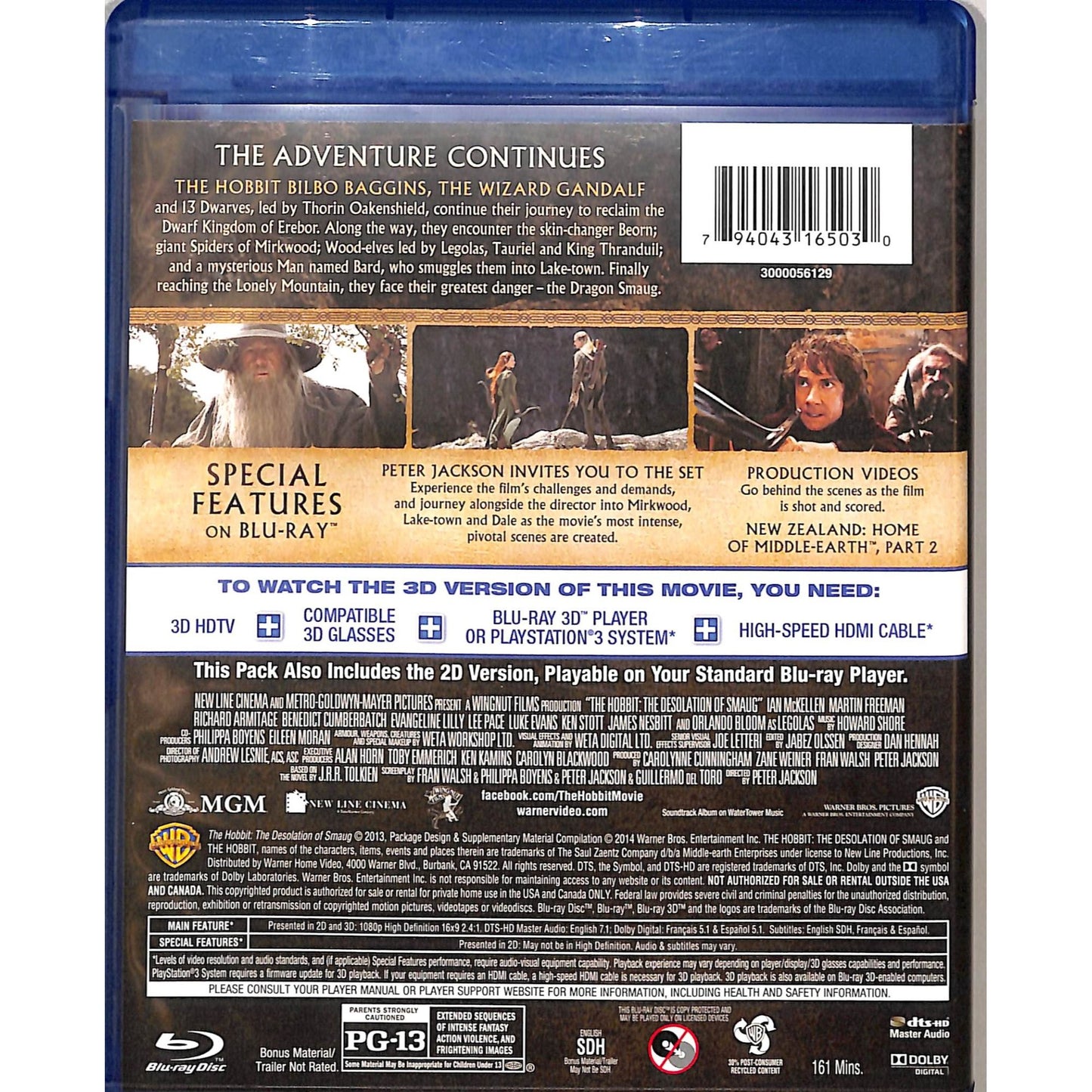Hobbit Trilogy in 3D Blu Ray Disc