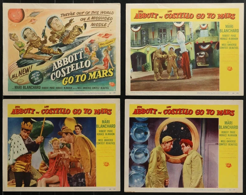 Abbott & Costello Go to Mars 1953 Original 8 Lobby Card Set 11x14 Sci-Fi Comedy