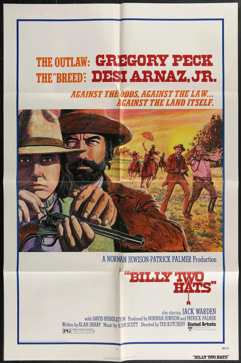 Billy Two Hats (1974) Original Movie Poster One Sheet 27x41 Gregory Peck Western