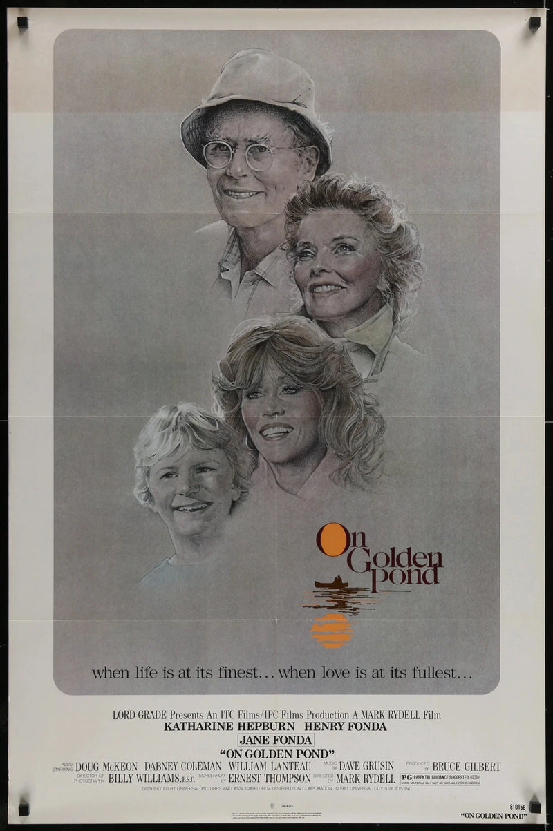 On Golden Pond 1981 Original 27x41 Folded Movie Poster Hepburn Fonda
