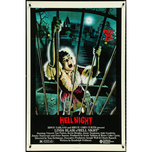 HELL NIGHT (1981) Original Tri-Folded One-Sheet Movie Poster 27x41 Linda Blair