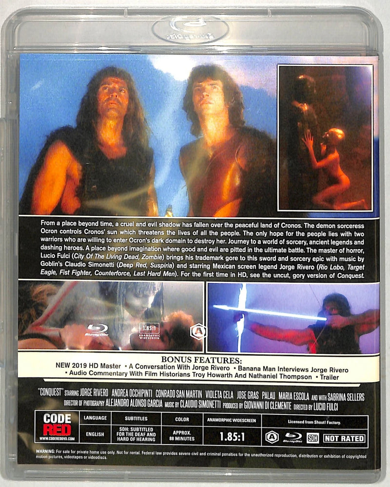 Conquest (Blu-Ray, 2019) with Slipcase Code Red Lucio Fulci plus Mini-Poster