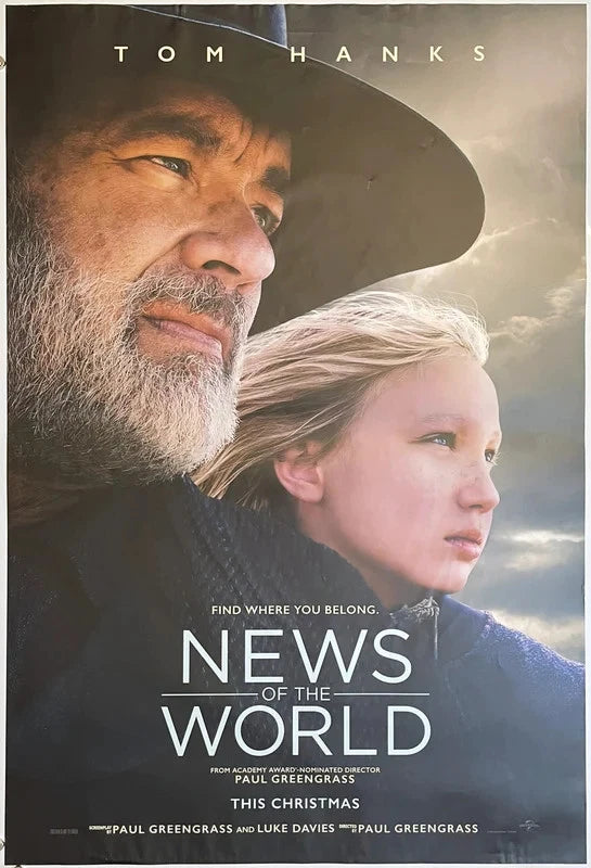 News of the World 2020 Original Movie Poster 27x40 DS Tom Hanks Helena Zengel