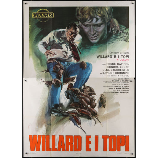 Willard (1971) Original Italian Two-panel Movie Poster Folded 55x78