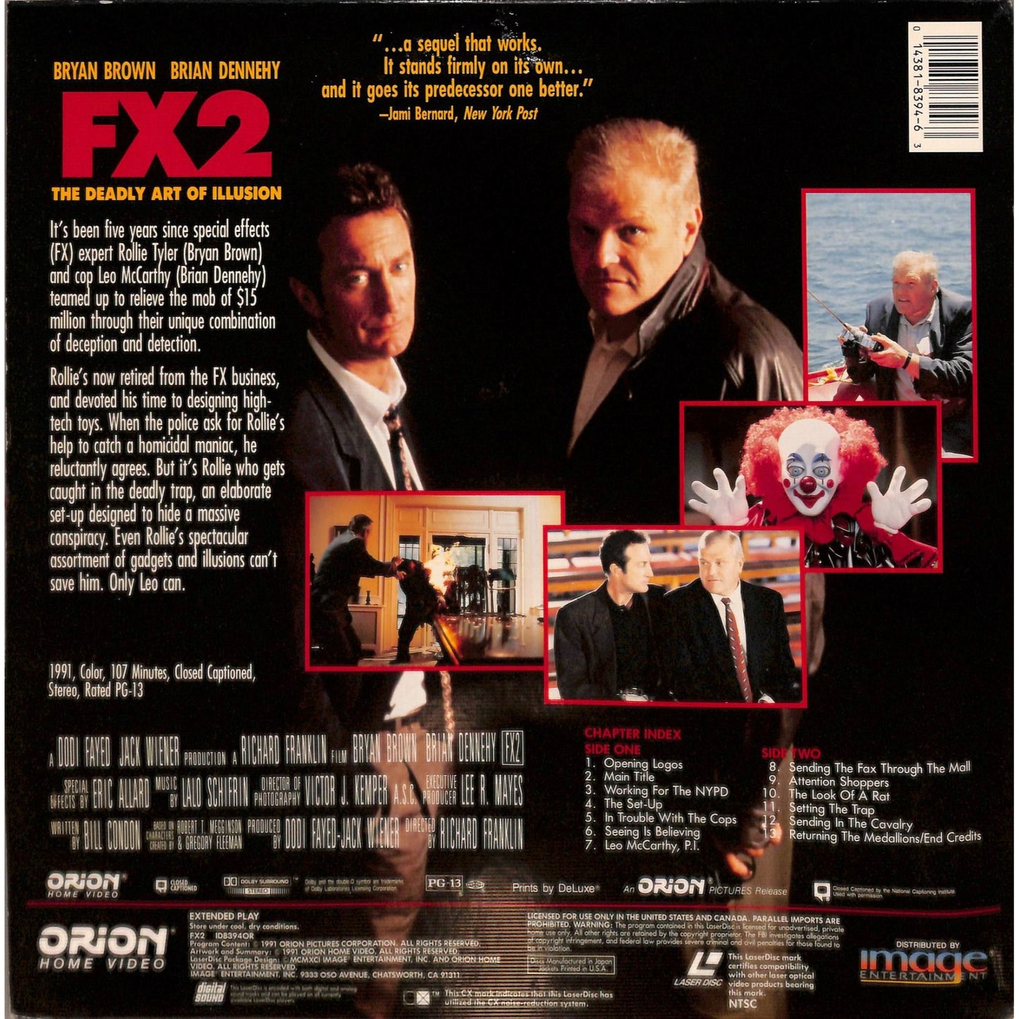 F/X2 (1991) Laserdisc