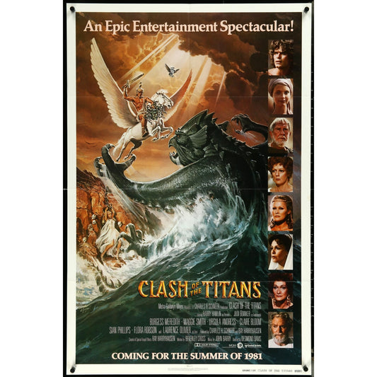 CLASH OF THE TITANS 1981 Original Theatrical Folded Movie Poster 27" x 41"