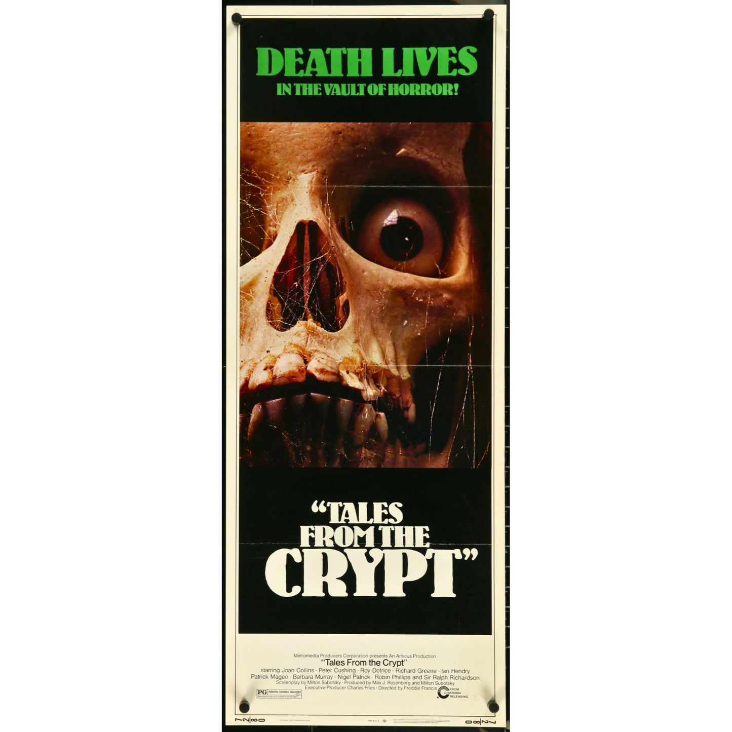 TALES FROM THE CRYPT (1972) Original Insert Movie Poster 14"x36" Cult Horror