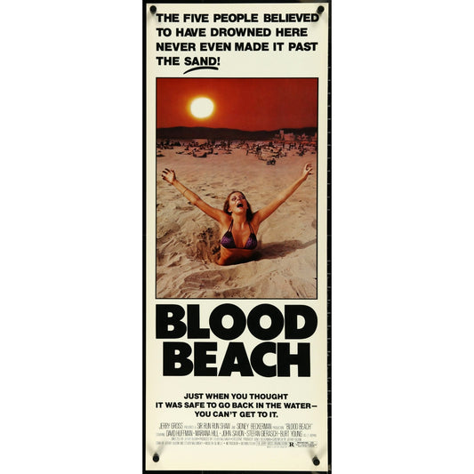 BLOOD BEACH (1981) Original Insert Movie Poster 14"x36" Rolled NICE CONDITION!