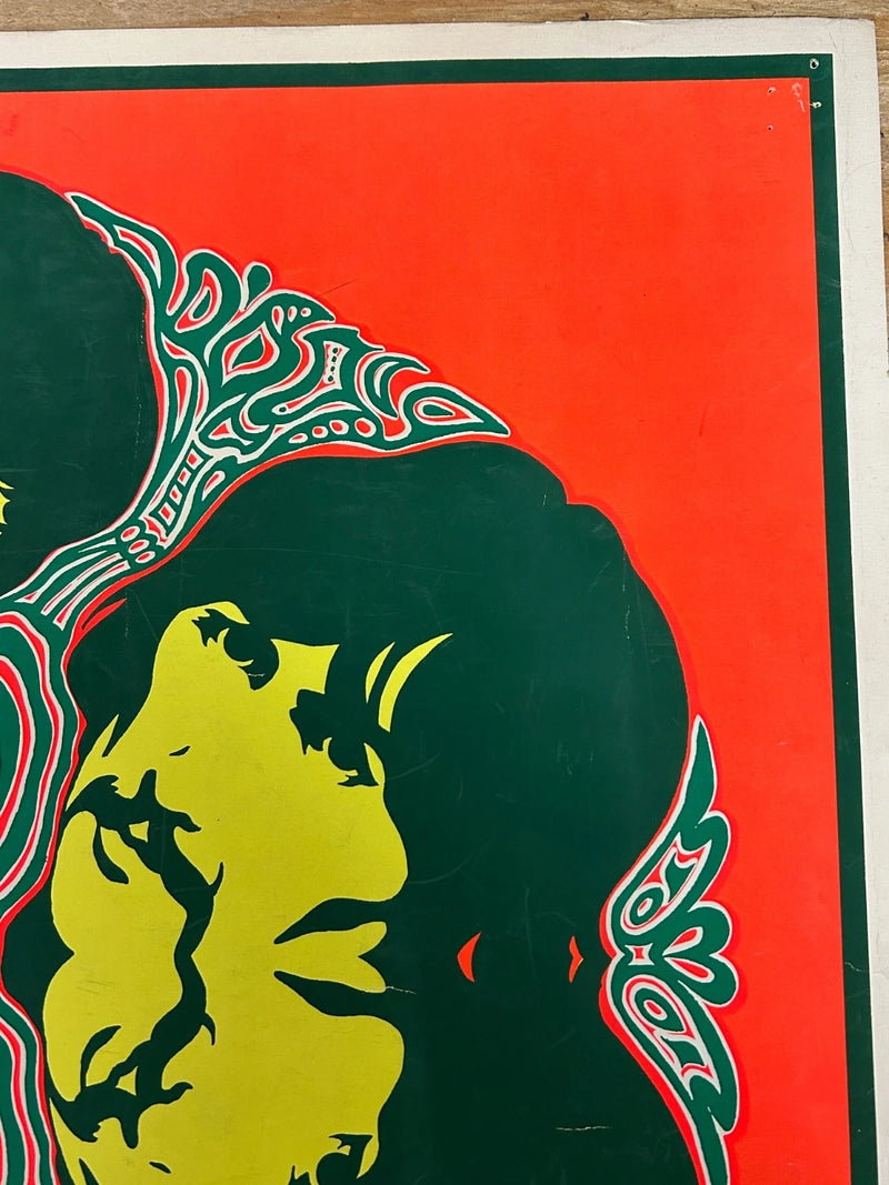 Beatles 1967 Psychedelic Blacklight Poster Miller Sir Kia Original 23x21 RARE