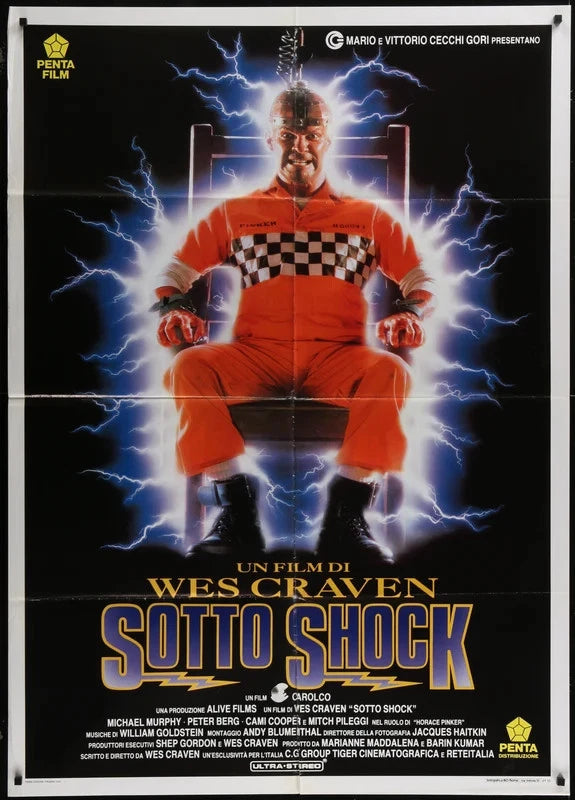 Shocker 1989 Original Italian 1P Movie Poster 39x55 Wes Craven Horror Peter Berg