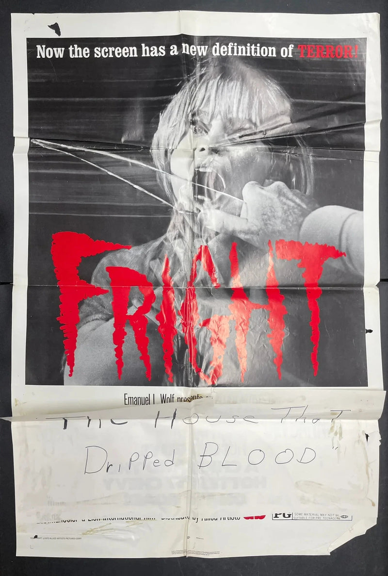 Fright (1971) Original Movie Poster Folded 27x41