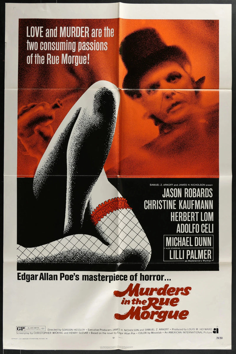 Murders in the Rue Morgue 1971 Original Movie Poster 27x41 Edgar Allan Poe