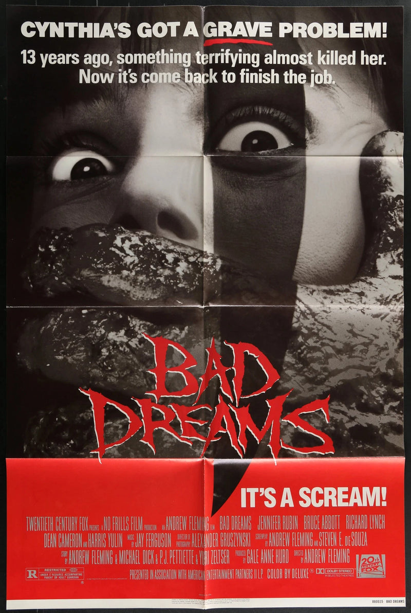 Bad Dreams (1988) Original One Sheet Horror Poster 27x41 Jennifer Rubin