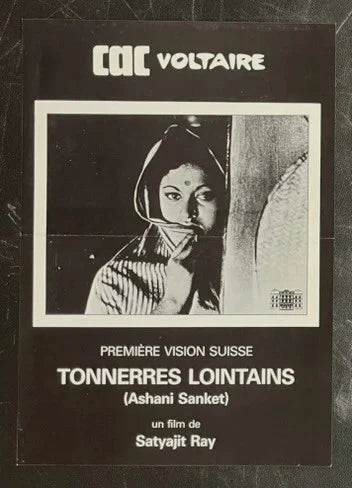 CAC Voltaire Tonnerres Lointains Satyajit Ray Orig 1989 Poster 8.25x11.75