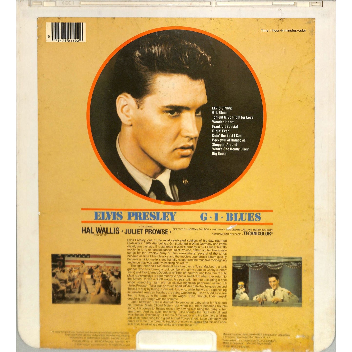 G.I. Blues (1960) Vintage CED Videodisc