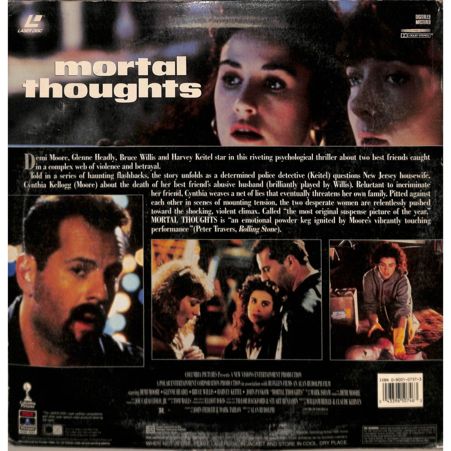 Mortal Thoughts (1991) Laserdisc