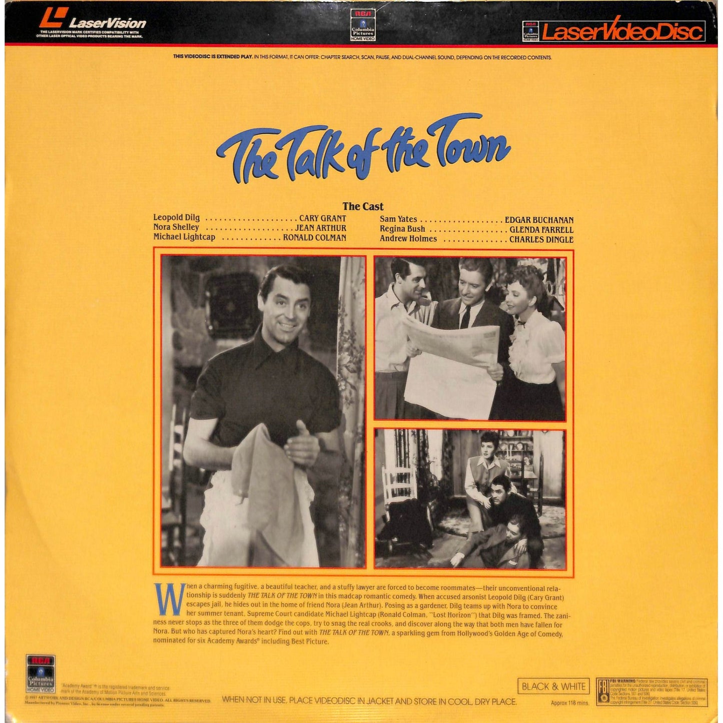 The Talk of the Town (1942) Laserdisc