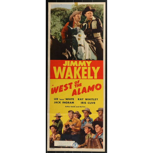West of the Alamo (1946) Original Western Insert Movie Poster Folded 14x36