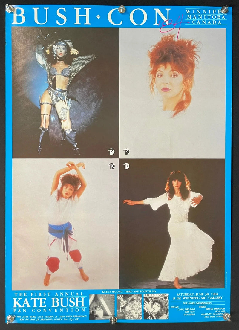 Kate Bush Con 1984 Winnipeg Canada Fan Convention Poster 17.43x24.75 Rare