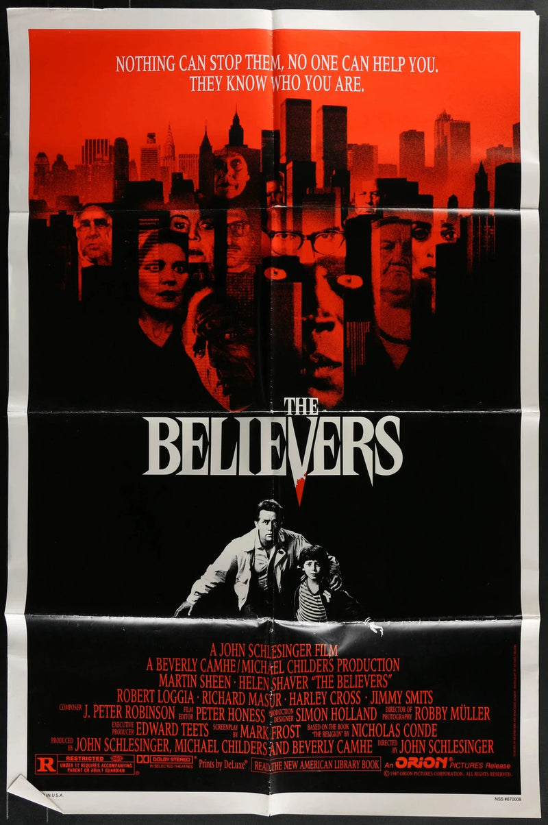 The Believers 1987 Original 27x41 Folded Horror Thriller Occult Poster