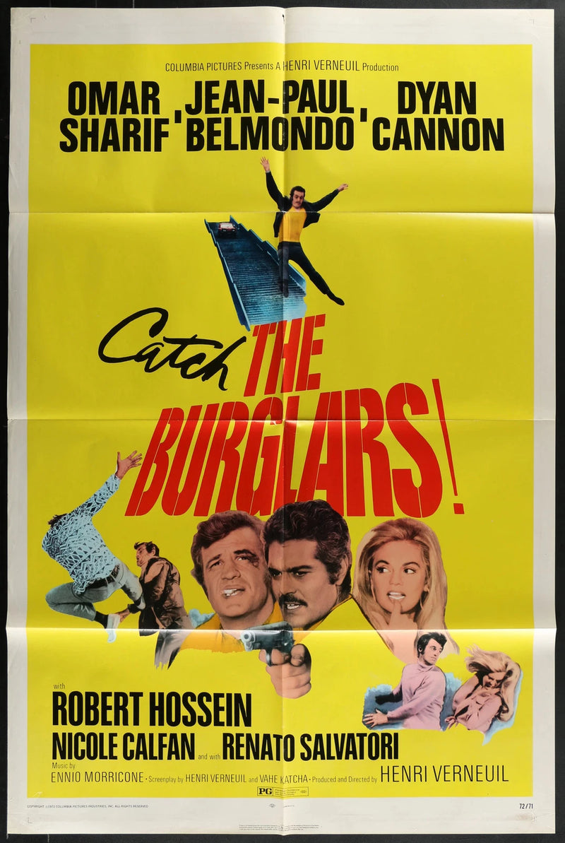 Catch the Burglars 1971 Jean-Paul Belmondo Crime Poster 27x41
