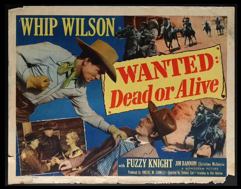 Wanted: Dead or Alive (1951) Original Half-sheet Movie Poster 22x28