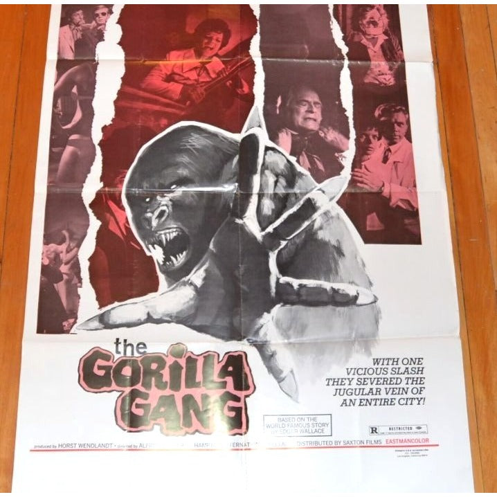 Gorilla Gang (1968) Original Movie Poster 27x41 Folded Horst Tappert