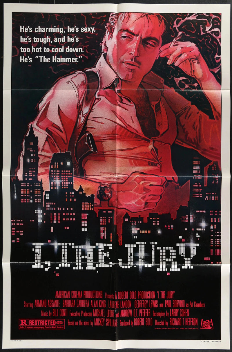 I, the Jury (1982) Original One Sheet Crime Movie Poster 27x41 Armand Assante