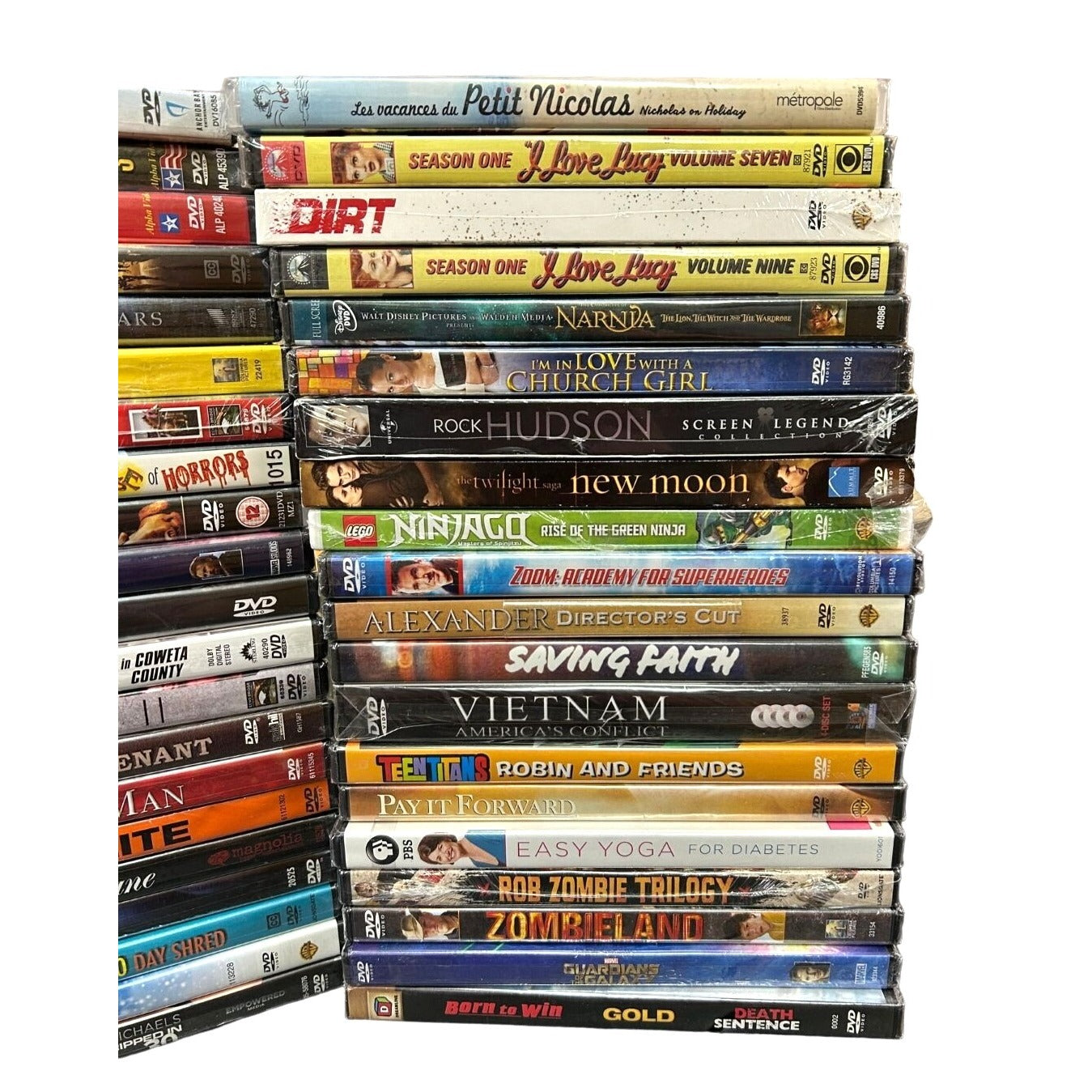 BULK LOT 104 Brand New Sealed DVDs Movies, TV, Documentaries Multi-Genre SG2-7