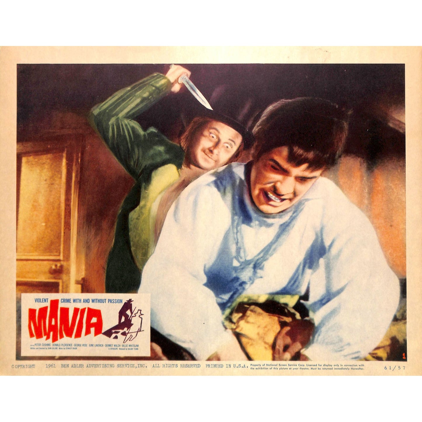 Mania Lobby Card (1961) #1 11x14