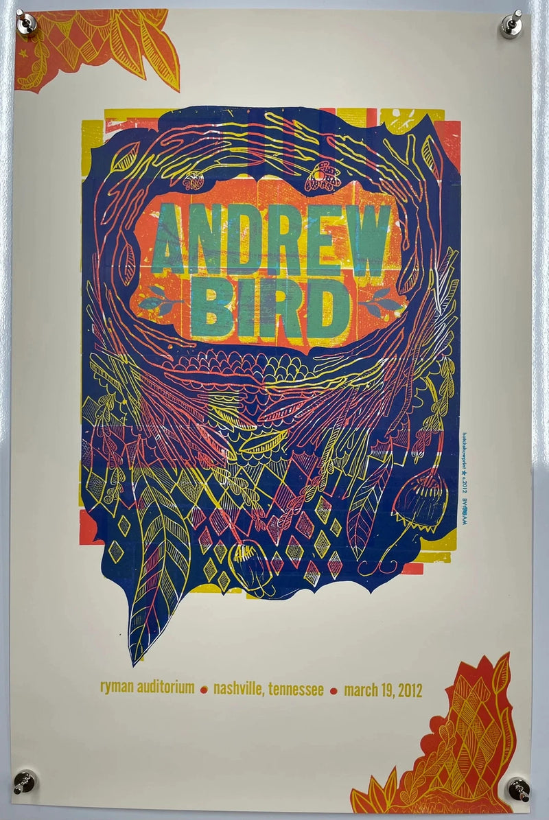 Andrew Bird 2012 Ryman Auditorium Nashville TN Hatch Show Print Concert Poster