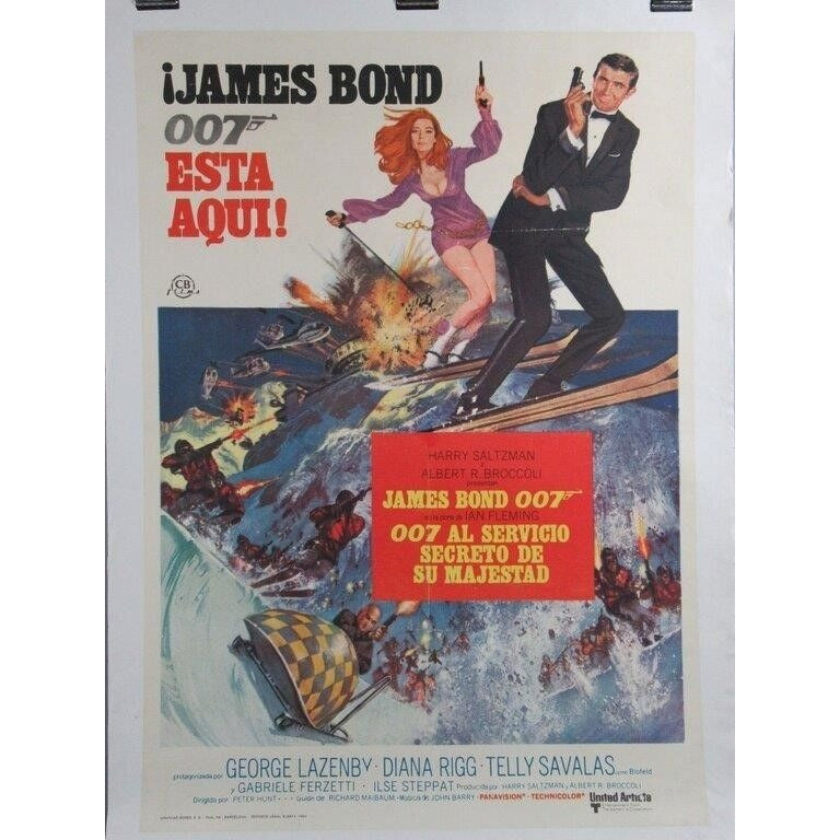 On Her Majesty's Secret Service (1969) Orig. SPANISH Linenbacked Movie Poster