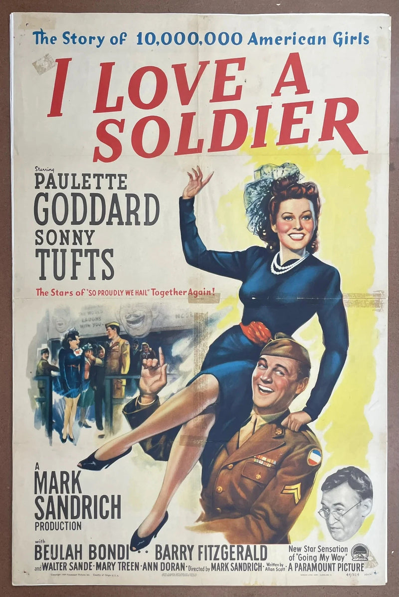 I Love a Soldier 1944 Original US One Sheet Movie Poster Goddard Tufts