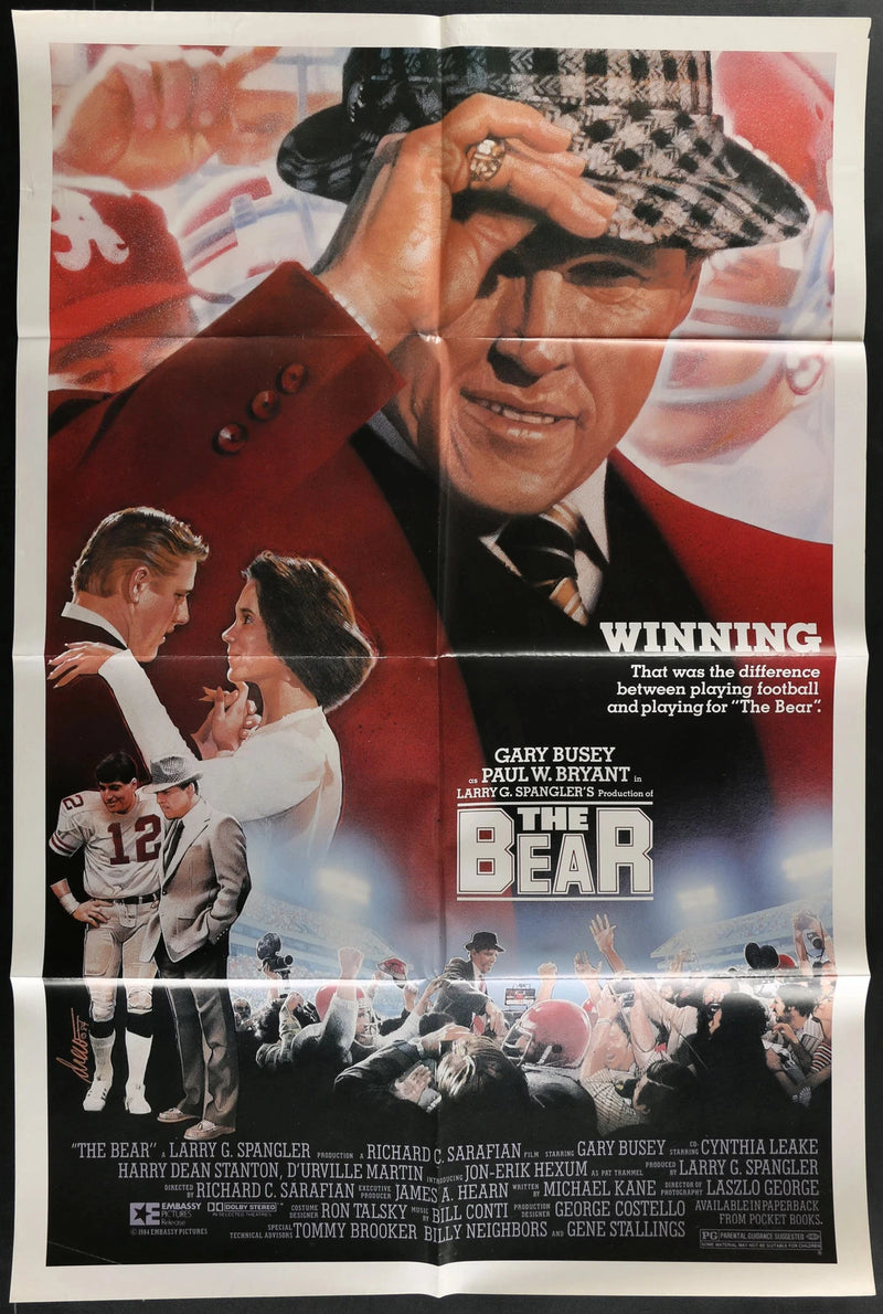 The Bear 1984 Original Movie Poster 27x41 Gary Busey Football Drama