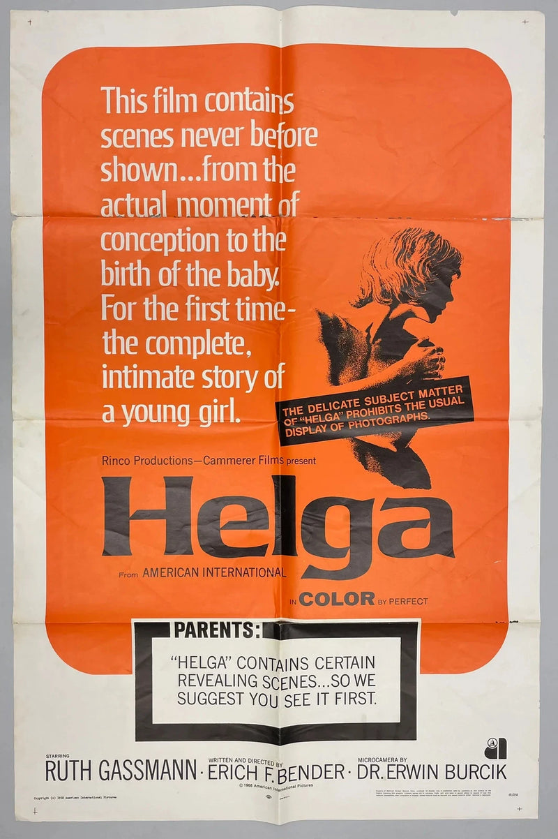 Helga (1968) Original Movie Poster One Sheet 27x41 Ruth Gassmann Exploitation